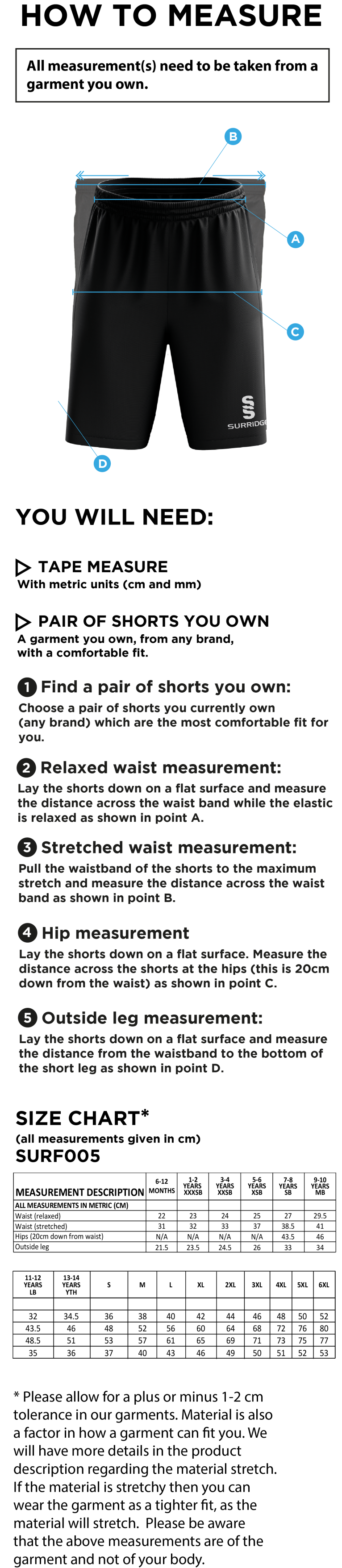 AK Elite Soccer - Youth's Match Short - Size Guide